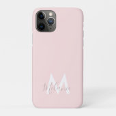 Monogram Neutraal Minimalistisch modern blush roze Case-Mate iPhone Case (Achterkant)
