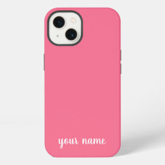 Monogram neutraal minimalistisch roze iPhone 13 hoesje