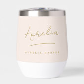 Monogram Neutraal Modern Minimal Blush Pink Gold (Voorkant)