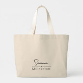 Monogram Neutraal Modern Minimalist Elegant Grote Tote Bag (Achterkant)