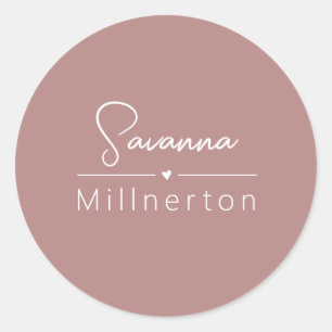 Monogram Neutraal Modern Minimalist Elegant Ronde Sticker
