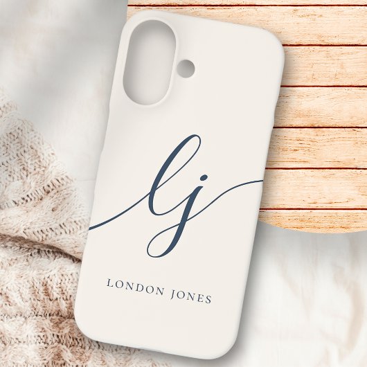 Monogram neutraal modern minimalistisch stijlvol i Case-Mate iPhone case