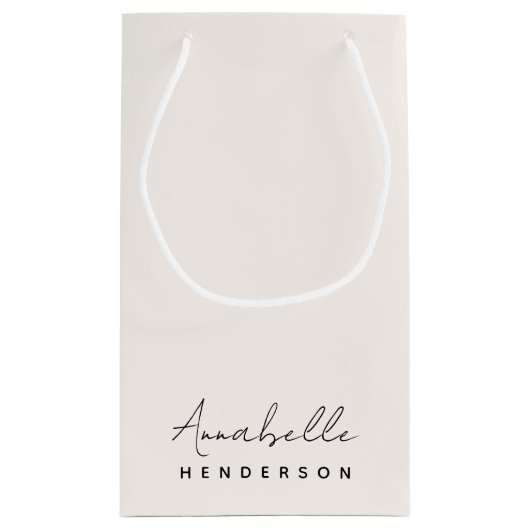 Monogram Neutraal | Modern minimalistisch stijlvol Klein Cadeauzakje (Achterkant)