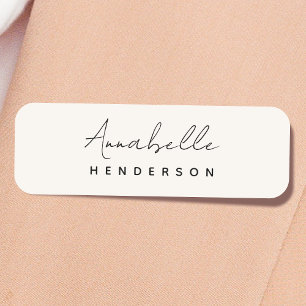 Monogram Neutraal Modern minimalistisch stijlvol Naamplaatje