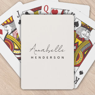 Monogram Neutraal Modern minimalistisch stijlvol Pokerkaarten