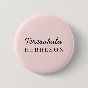 Monogram Neutraal   Modern Minimalistisch Stijlvol Ronde Button 5,7 Cm