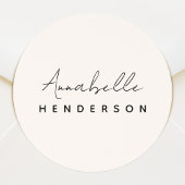 Monogram Neutraal | Modern minimalistisch stijlvol Ronde Sticker