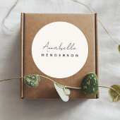 Monogram Neutraal | Modern minimalistisch stijlvol Ronde Sticker