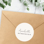 Monogram Neutraal | Modern minimalistisch stijlvol Ronde Sticker