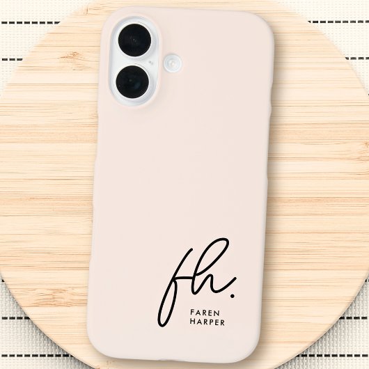 Monogram Neutraal Modern Minimalistisch Stijlvol S Case-Mate iPhone Case