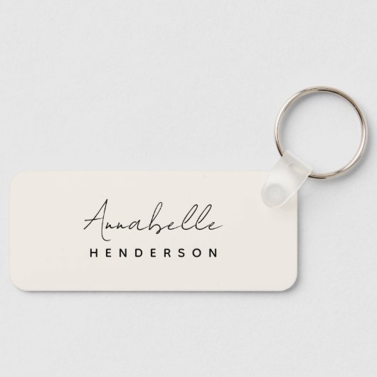 Monogram Neutraal | Modern minimalistisch stijlvol Sleutelhanger (Voorkant)