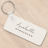 Monogram Neutraal | Modern minimalistisch stijlvol Sleutelhanger