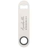 Monogram Neutraal | Modern minimalistisch stijlvol Speed Flessenopener (Achterkant)