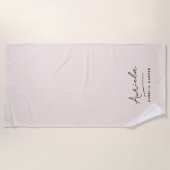 Monogram Neutraal Modern Stijlvol Minimalistisch S Strandlaken (Voorkant)