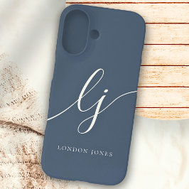 Monogram Neutraal Moderne Minimalistische Stijlvol iPhone 16 Hoesje