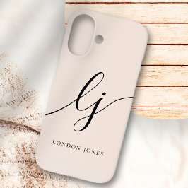 Monogram Neutraal Moderne Minimalistische Stijlvol iPhone 16 Hoesje