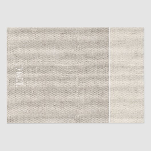 Monogram Neutrale Beige Linen Fabric met twee tong Tissuepapier (Voorkant)