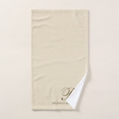 Monogram Neutrale Moderne Minimalistische Handdoek (Handdoek)