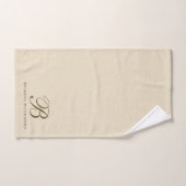 Monogram Neutrale Moderne Minimalistische Handdoek (Handdoek)