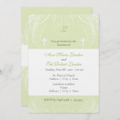 Monogram Neutrale Twin Baptisme Uitnodiging (Voorkant / Achterkant)