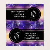 Monogram New age Galaxy Nebula Celestial Stars Visitekaartjes (Buitenkant ongevouwen)