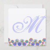 Monogram - Nieuwe Sizes Square Fun Wedding Invitat Kaart (Achterkant)