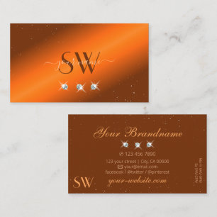 Monogram Noble Oranje en bruine mousserende diaman Visitekaartje