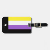 Monogram Nonbinary Pride Vlag Bagagelabel (Voorkant horizontaal)