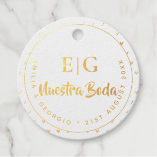 Monogram Nuestra Boda Spaans huwelijksgunst Bedankjes Labels