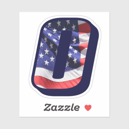 Monogram O Amerikaanse vlag Amerikaanse Initiaal V Sticker (Vel)