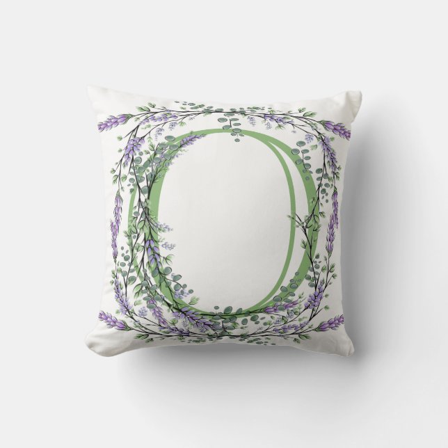 Monogram O Lavender Eucalyptus Kussen (Voorkant)