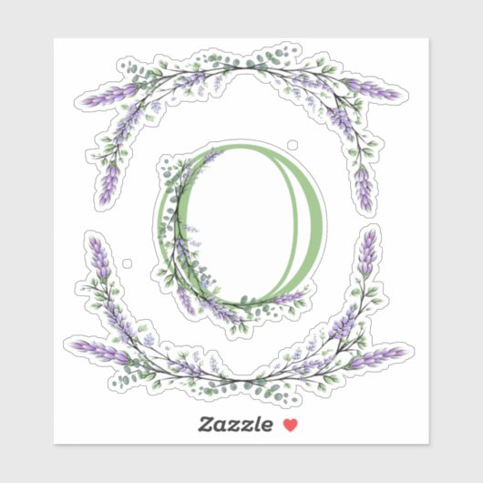 Monogram O Lavender Eucalyptus Sticker (Vel)