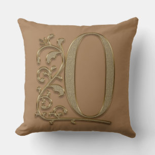 Monogram O Rijke Bruin, Familie, Trouwdag Verjaard Kussen