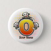 Monogram O Sock Monkey Ronde Button 5,7 Cm (Voorkant)