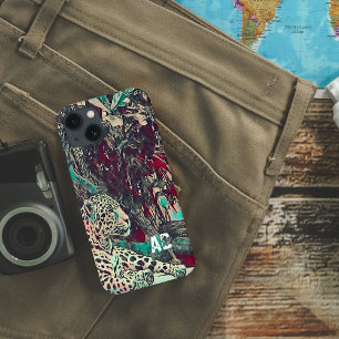 Monogram Oerwoud Kat Hoesje-Mate iPhone Case