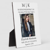 Monogram of Add Logo Employee Business Award Desk Fotoplaat (Zijkant)