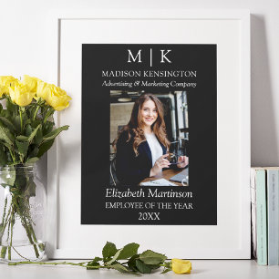 Monogram of Logo Business Award medewerker toevoeg Poster