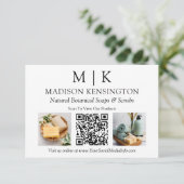 Monogram of logo toevoegen Bedrijf 2 foto's QR-cod Kaart (Staand voorkant)