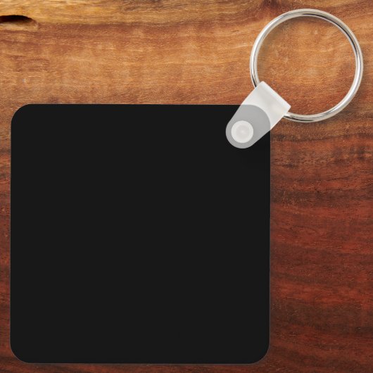 Monogram of toevoegen Logo Business Black QR Code Sleutelhanger (Achterkant)