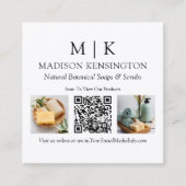 Monogram of voeg de Foto's Van Bedrijfs QR van de Vierkante Visitekaartje (Voorkant)