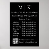 Monogram of voeg de Zwarte Code QR van de Bedrijfs Poster (Voorkant)