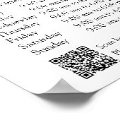 Monogram of voeg Logo-Bedrijfsuren QR Code toe Kle Poster (Hoek)