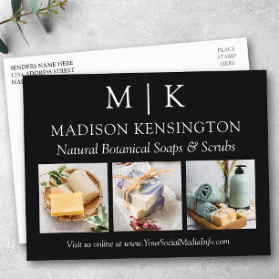 Monogram of voeg Logo Business 3 Foto's zwart toe Briefkaart