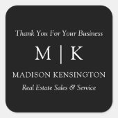 Monogram of voeg Logo Business Black Sticker toe (Voorkant)