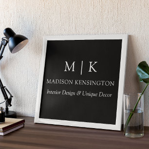Monogram of voeg Logo Business Black toe Poster