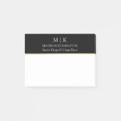 Monogram of voeg Logo Business Gold Black toe Post-it® Notes (Voorkant)