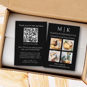 Monogram of voeg Logo Business QR Code 4 Foto toe Informatiekaartje