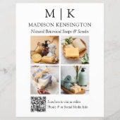 Monogram of voeg Logo Business QR Code 4 Foto's to Flyer (Voorkant)