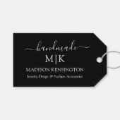 Monogram of voeg Logo Handgemaakte BedrijfsProduct Cadeaulabel (Voorkant (Horizontaal))