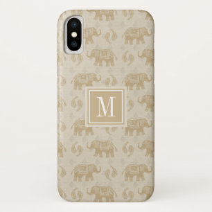Monogram Olifant Khaki Caravan Patroon iPhone X Hoesje
